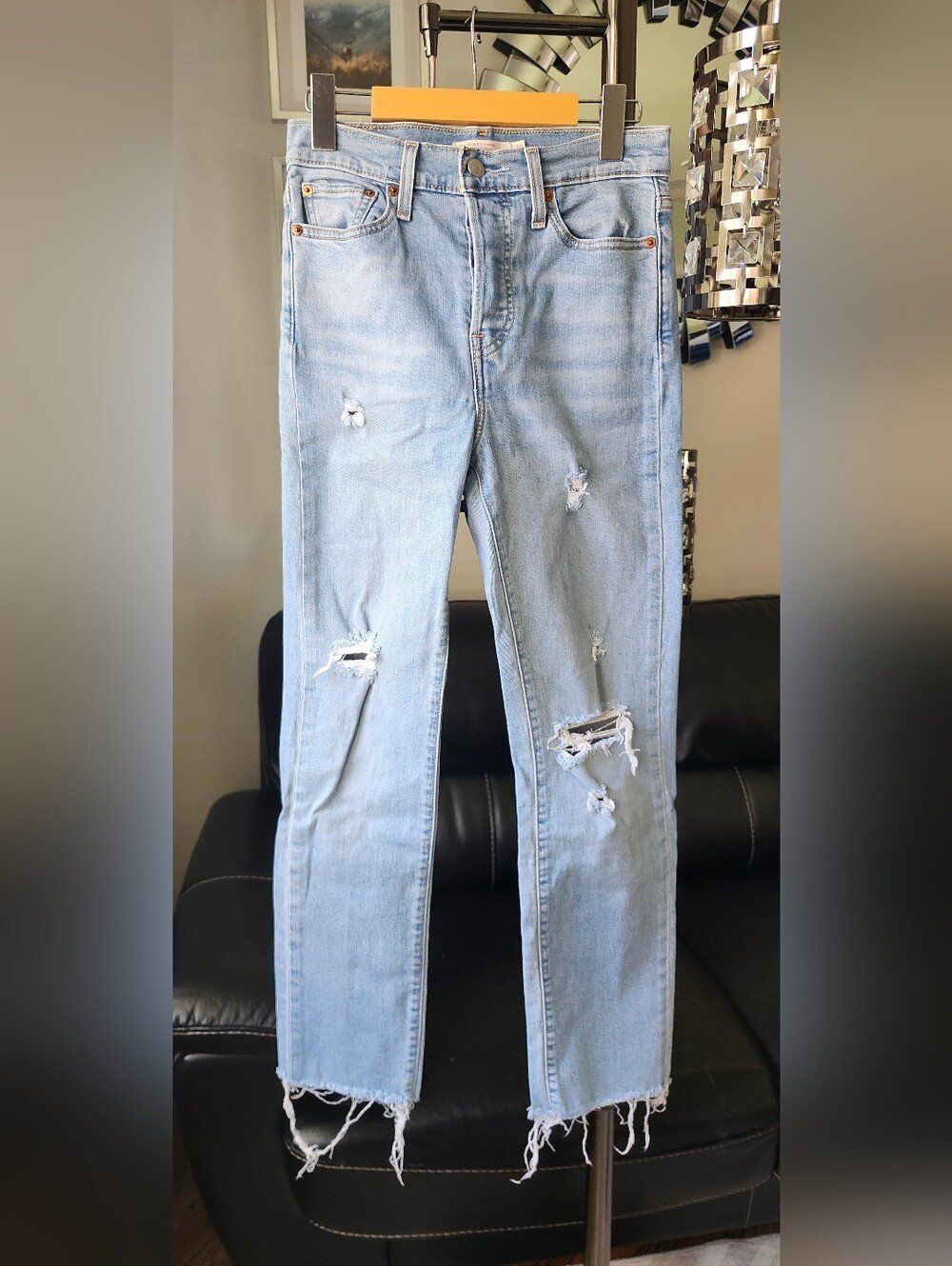 Levi's Women's Light Blue Distressed Skinny Jeans